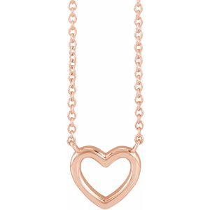 14K Rose Heart 18" Necklace - BN & CO JEWELRY