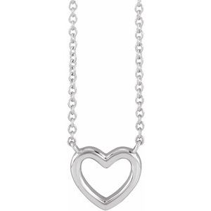 Sterling Silver Heart 18" Necklace - BN & CO JEWELRY