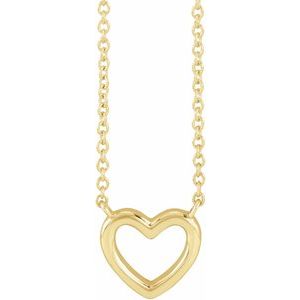 14K Yellow Heart 18" Necklace - BN & CO JEWELRY