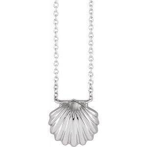 Sterling Silver Shell 18" Necklace - BN & CO JEWELRY