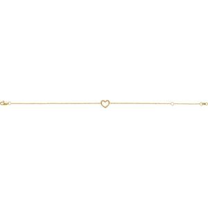 14K Yellow Heart 6 1/2-7 1/2" Bracelet - BN & CO JEWELRY