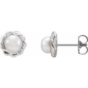 Sterling Silver Cultured White Freshwater Pearl Rope Earrings - BN & CO JEWELRY