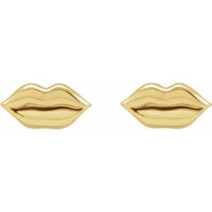 14K Yellow Lip Earrings - BN & CO JEWELRY