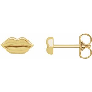 14K Yellow Lip Earrings - BN & CO JEWELRY