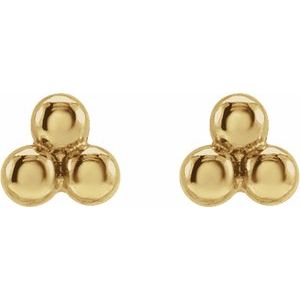 14K Yellow Tiny Beaded Earrings - BN & CO JEWELRY