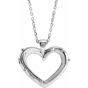 Sterling Silver Rosary Heart 16-18" Necklace - BN & CO JEWELRY