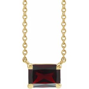 14K Yellow Natural Mozambique Garnet Claw-Prong 18" Necklace - BN & CO JEWELRY