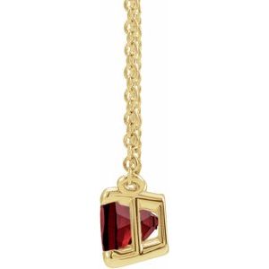 14K Yellow Natural Mozambique Garnet Claw-Prong 18" Necklace - BN & CO JEWELRY