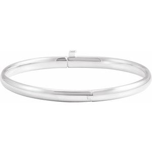 14K White Baby Bangle 5 1/2" Bracelet - BN & CO JEWELRY