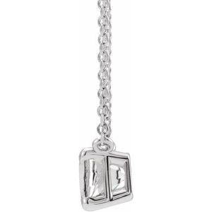 14K White Natural White Sapphire Claw-Prong 18" Necklace - BN & CO JEWELRY