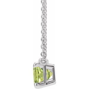 Sterling Silver Natural Peridot Claw-Prong 18" Necklace - BN & CO JEWELRY