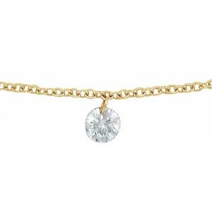 14K Yellow 1/6 CT Drilled Natural Diamond Solitaire 8-9" Anklet - BN & CO JEWELRY