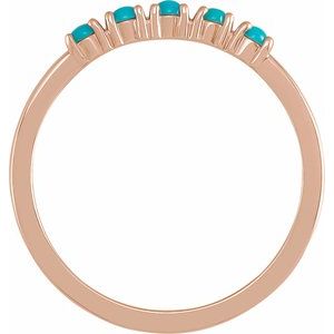 14K Rose Natural Turquoise Stackable Ring - BN & CO JEWELRY