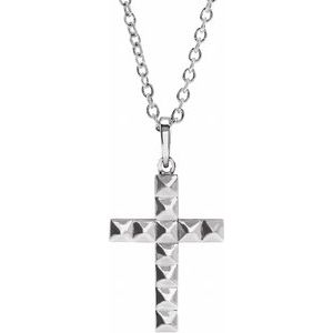 Sterling Silver 27.22x14.29 mm Pyramid Cross 20" Necklace - BN & CO JEWELRY