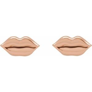14K Rose Lip Earrings - BN & CO JEWELRY