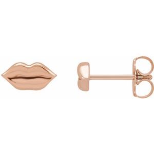 14K Rose Lip Earrings - BN & CO JEWELRY