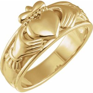 14K Yellow Claddagh Band - BN & CO JEWELRY
