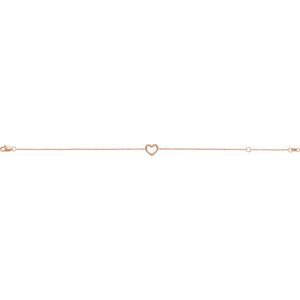 14K Rose Heart 6 1/2-7 1/2" Bracelet - BN & CO JEWELRY