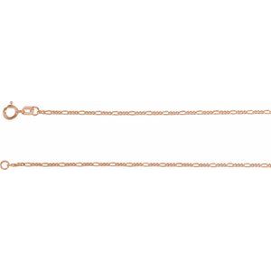 14K Rose 1.28 mm Concave Figaro 18" Chain - BN & CO JEWELRY