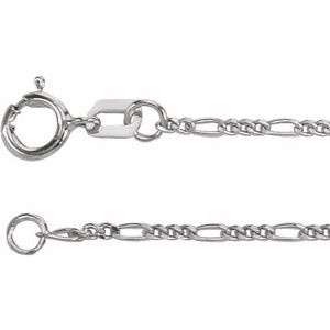 14K White 1.28 mm Concave Figaro 20" Chain - BN & CO JEWELRY