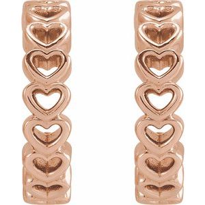 14K Rose Heart Hoop Earrings - BN & CO JEWELRY