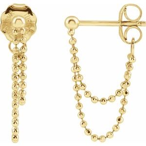 14K Yellow Bead Chain Earrings - BN & CO JEWELRY