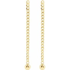14K Yellow Curb Chain Earrings - BN & CO JEWELRY