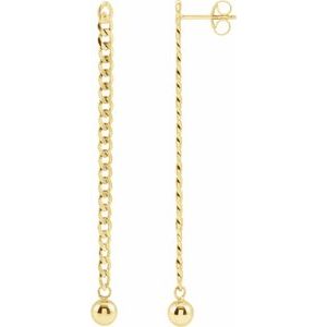 14K Yellow Curb Chain Earrings - BN & CO JEWELRY