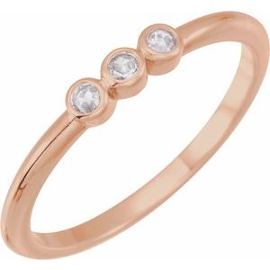 14K Rose .06 CTW Rose-Cut Natural Diamond Stackable Ring - BN & CO JEWELRY