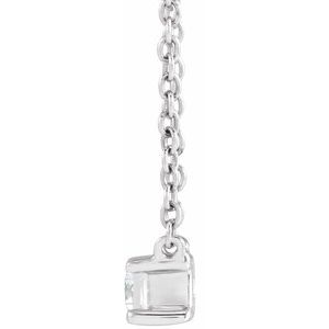 14K White 1/3 CT Lab-Grown Diamond 16-18" Necklace - BN & CO JEWELRY