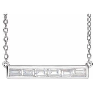 14K White 3/8 CTW Lab-Grown Diamond 16-18" Necklace - BN & CO JEWELRY