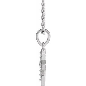 14K White .05 CTW Natural Diamond Petite Cross 16-18" Necklace - BN & CO JEWELRY