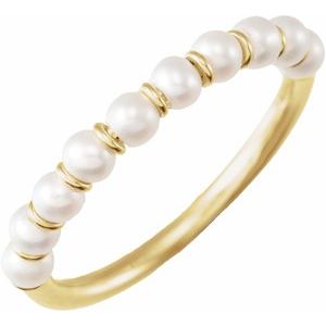 14K Yellow Cultured Freshwater Pearl Ring Size 5 - BN & CO JEWELRY