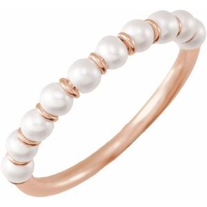 14K Rose Cultured Freshwater Pearl Ring Size 7 - BN & CO JEWELRY