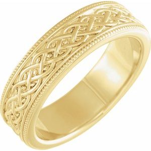 14K Yellow 6 mm Vine Inspired Band Size 10 - BN & CO JEWELRY