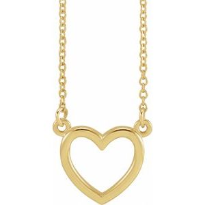 14K Yellow 10.8x10 mm Heart 16" Necklace - BN & CO JEWELRY