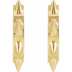 14K Yellow Spike Hoop Earrings - BN & CO JEWELRY