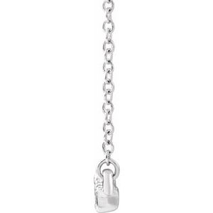 14K White 1/3 CTW Natural Diamond Bar 16-18" Necklace - BN & CO JEWELRY