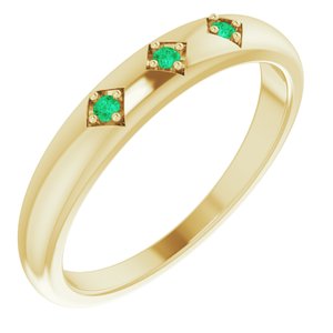 14K Yellow Natural Emerald Stackable Ring - BN & CO JEWELRY