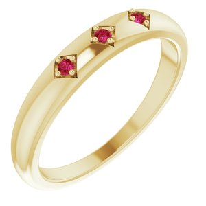 14K Yellow Natural Ruby Stackable Ring - BN & CO JEWELRY