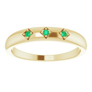 14K Yellow Natural Emerald Stackable Ring - BN & CO JEWELRY