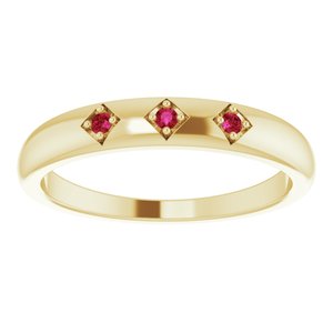14K Yellow Natural Ruby Stackable Ring - BN & CO JEWELRY