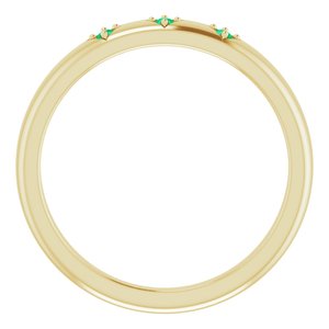 14K Yellow Natural Emerald Stackable Ring - BN & CO JEWELRY