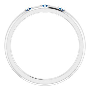 14K White Natural Blue Sapphire Stackable Ring - BN & CO JEWELRY