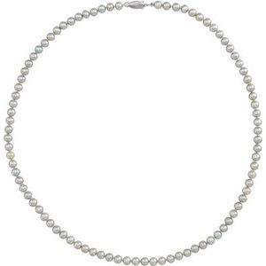 14K White Gray Cultured Freshwater Pearl 18" Strand - BN & CO JEWELRY