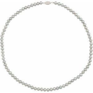 14K White Gray Cultured Freshwater Pearl 16" Strand - BN & CO JEWELRY