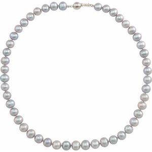 Sterling Silver Gray Cultured Freshwater Pearl 18" Strand - BN & CO JEWELRY