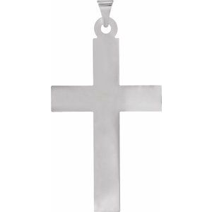 14K White 39x25 mm Cross Pendant - BN & CO JEWELRY