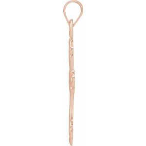 14K Rose 24.5x17 mm Cross Pendant - BN & CO JEWELRY
