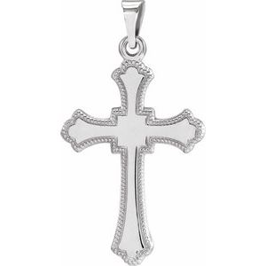 14K White 21x15 mm Cross Pendant - BN & CO JEWELRY
